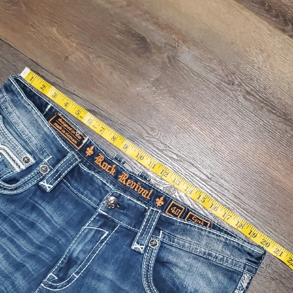 Rock Revival Cyrek Straight Leg Embellished Blue Jeans - Picture 9 of 13